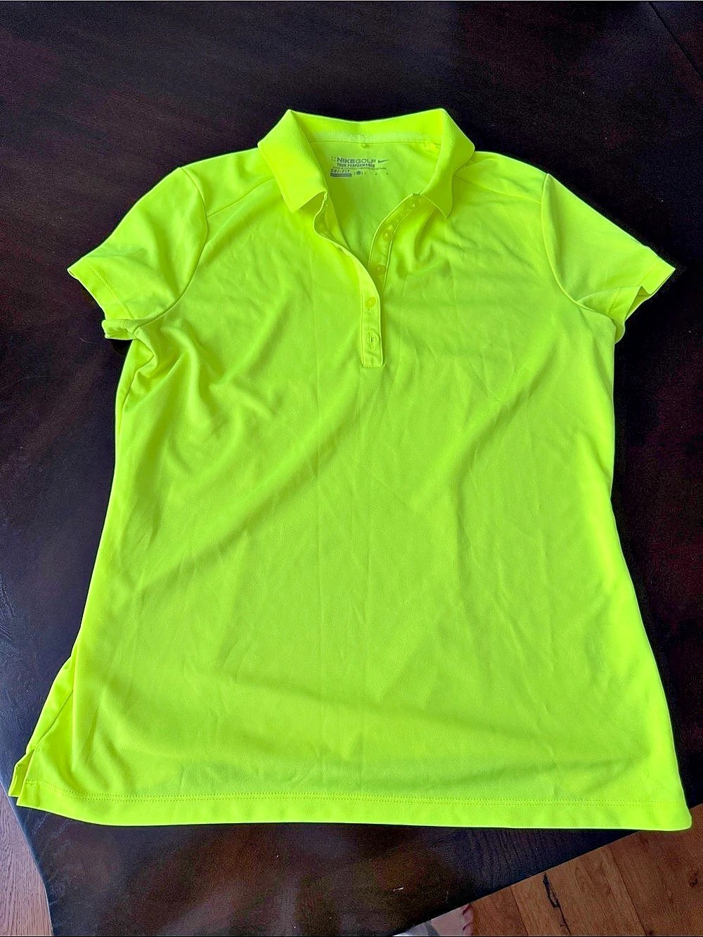 Nike Golf Tour Performance Dri-FIT Neon Yellow Polo Shirt Green Large